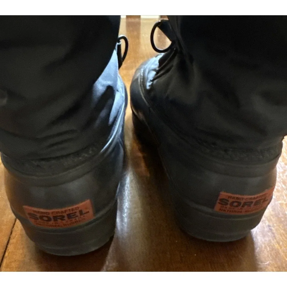 Vintage Sorel Kaufman Canada Snow Boots Womens 8‎ Black Pac Boots Felt Liner